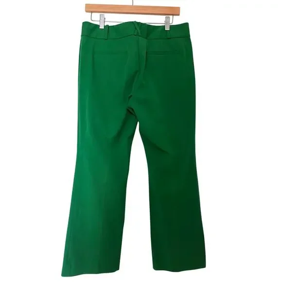 By Anthropologie The Essential Crop Flare Pants Kelly Green Size 10 - Picture 4 of 9